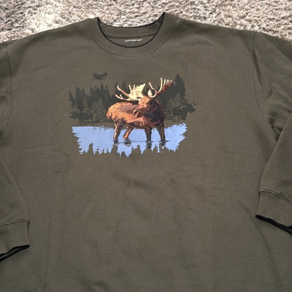 Croft & Barrow Green Crewneck Sweater with Moose Graphic
Size L - Picture 2 of 6